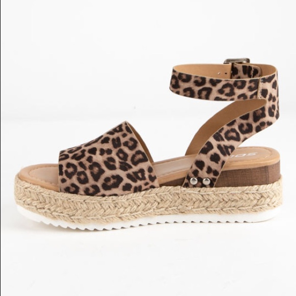 Cheetah platform sandals